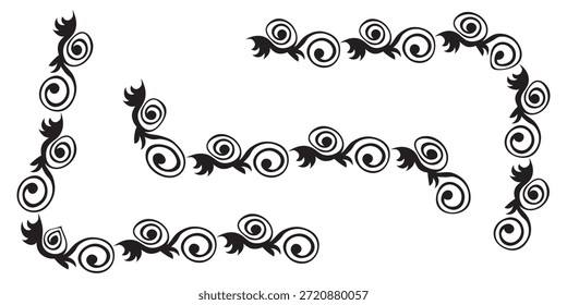 Hand drawn vintage ornate elements, scroll, dividers, wreaths, border frames. Floral ornamental set. Vector hand drawn illustration for greeting cards, wedding invitations. Copy space.