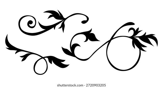 Hand drawn vintage ornate elements, scroll, dividers, wreaths, border frames. Floral ornamental set. Vector hand drawn illustration for greeting cards, wedding invitations. Copy space.