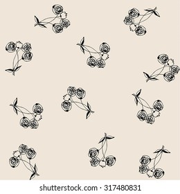 hand drawn vintage pattern with flowers