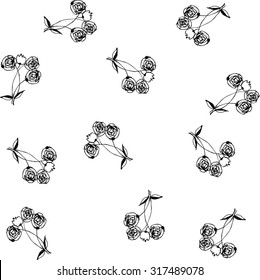 hand drawn vintage pattern with flowers