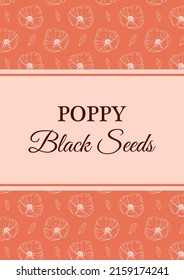 Hand drawn vintage poppy seeds packaging design. Vector illustration in sketch style