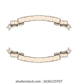 A hand drawn vintage ribbon illustration