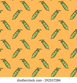 Hand drawn vintage  seamless pattern. Sweet pea doodle pattern. Vintage pastel colored patterns. Dusty colors.