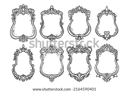 Hand Drawn Vintage Shield Frame Border