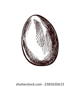 Hand drawn vintage sketch of an Easter egg with texture

