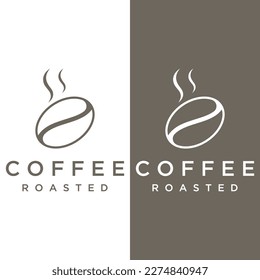 Hand drawn vintage style arabica coffee cup and coffee plant logo.Logo for business, cafe, restaurant, badge and coffee shop.