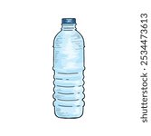 Hand Drawn Vintage Style Vector Water Bottle Drawing Isolated on White Background. Retro vector illustration of  water. Vintage design element.