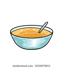 Hand Drawn vintage Style Vector Soup Bowl Drawing Isolated on White Background. Retro vector illustration of vegetable.  Soup design element.