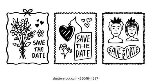 Hand drawn vintage style wedding dinner illustration for posters or plaques, for wedding invitations, menus and parties. Ink doodle style sketch.