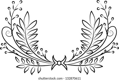 Hand drawn vintage style wreath vector