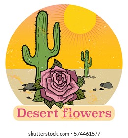 Hand Drawn Vintage Stylized Illustration Desert Stock Vector (Royalty ...