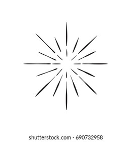 Hand drawn Vintage sunburst 