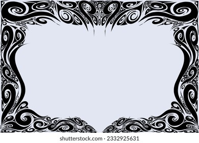 Hand drawn vintage tribal style abstract frame for background or decoration frame also possible for tattoo and craft business : Vector, Illustration