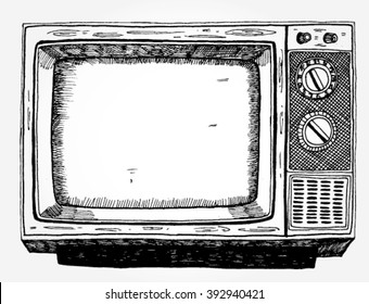 Hand Drawn Vintage TV