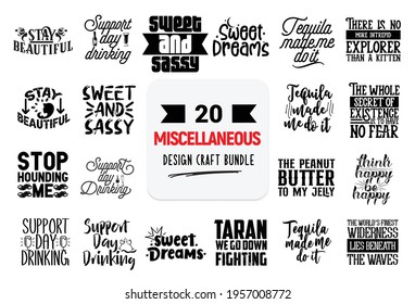 Hand drawn vintage typography collection isolated on white background.