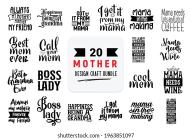 Hand drawn vintage typography collection isolated on white background.