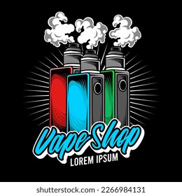 hand drawn vintage vape illustration