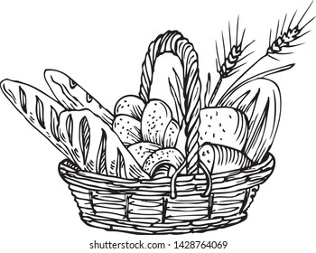 bread basket coloring pages