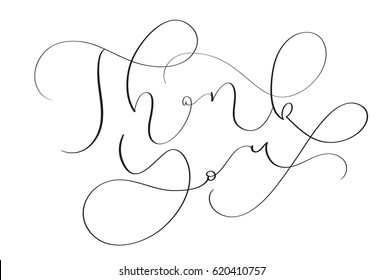 Hand drawn vintage Vector text Thank you on white background. Calligraphy lettering illustration EPS10