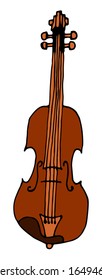 Hand Drawn Violin Sketch Symbol. Vector Fiddle Element In Trendy Style.