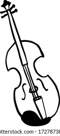 Hand Drawn Violin Sketch Symbol. black and white vector illustration of violin.