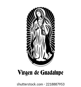 hand drawn virgen de guadalupe illustration