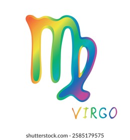 Hand drawn virgo zodiac sign Esoteric symbol doodle Astrology clipart Element for design