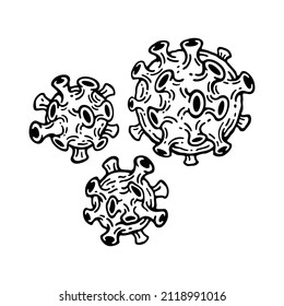 Hand drawn virus in doodle design