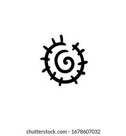 Hand drawn virus. Simple vector icon