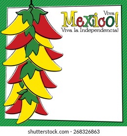 Hand Drawn Viva Mexico Chili Pepper in vector format.