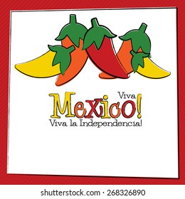 Hand Drawn Viva Mexico Chili Pepper in vector format.