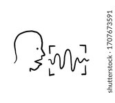 hand drawn voice recognition icon illustration doodle style vector