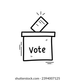Ilustración De La Cédula De Votación Dibujada A Mano. Vector Doodle. Aislado en fondo blanco - Vector EPS 10
