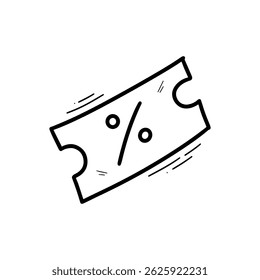 Hand Drawn Voucher Illustration. Doodle Vector. Isolated on White Background - EPS 10 Vector