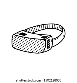 Hand drawn VR isolated on a white. Sketch. Vector illustration.