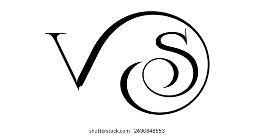 Hand Drawn Vs Letter Versus Fight Competition Logo Vector Illustration.	

