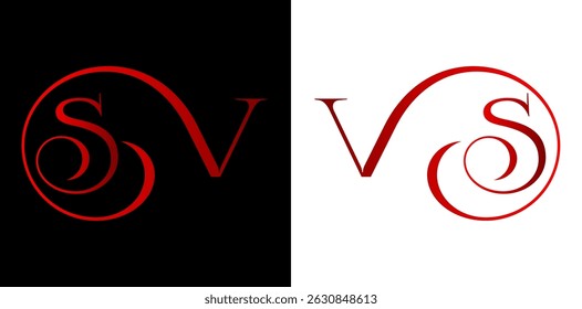 Hand Drawn Vs Letter Versus Fight Competition Logo Vector Illustration.	
