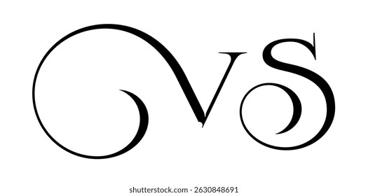 Hand Drawn Vs Letter Versus Fight Competition Logo Vector Illustration.	
