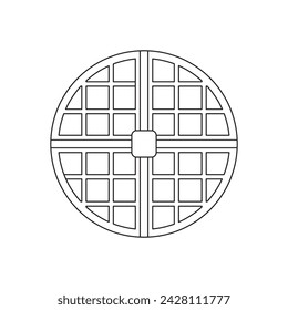 Hand drawn waffle with butter icon Cartoon Vector illustration Isolated on White Background