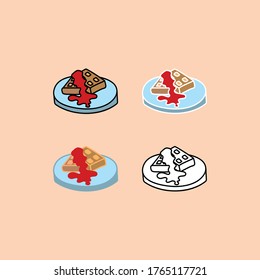 Hand drawn waffles. Doodle. Vector illustration. eps 10