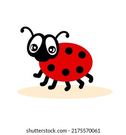 Hand drawn walking ladybug insect in cartoon style. Perfect for T-shirt, logo, sticker and stationery. Doodle isolated vector illustration for decor and design.


