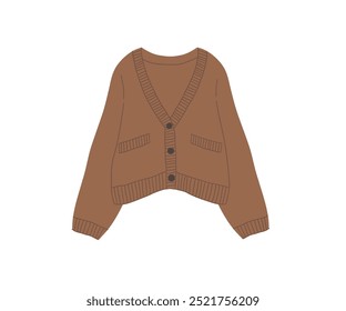 Hand drawn warm sweater, clothes. Vector illustration in flat style.