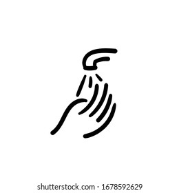 Hand drawn washing hands. Simple vector icon