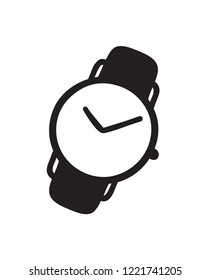 Hand drawn watch. Doodle vector clocks. Artistic drawing object. Creative ink art work