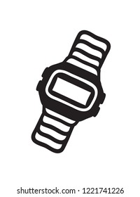 Hand drawn watch. Doodle vector clocks. Artistic drawing object. Creative ink art work