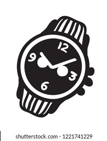 Hand drawn watch. Doodle vector clocks. Artistic drawing object. Creative ink art work