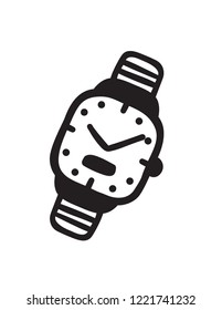 Hand drawn watch. Doodle vector clocks. Artistic drawing object. Creative ink art work