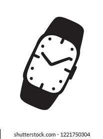 Hand drawn watch. Doodle vector clocks. Artistic drawing object. Creative ink art work