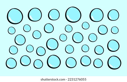 hand drawn water bubble illustration in doodle style