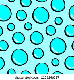hand drawn water bubble seamless pattern